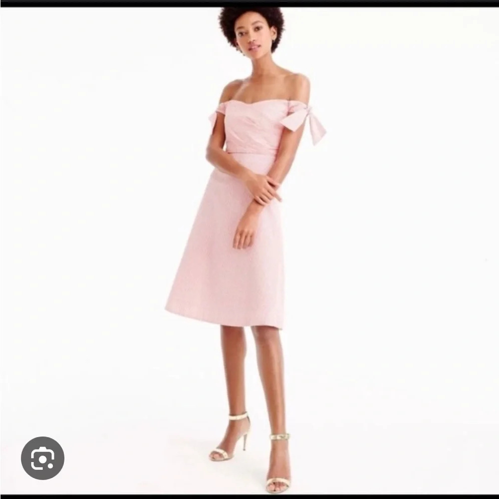 J.CREW OFF SHOULDER SEERSUCKER A-LINE DRESS